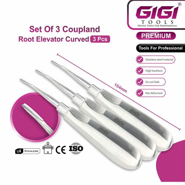 Coupland Root Elevators – 2.5mm, 2.8mm & 3mm (Single or 3-Piece Set)