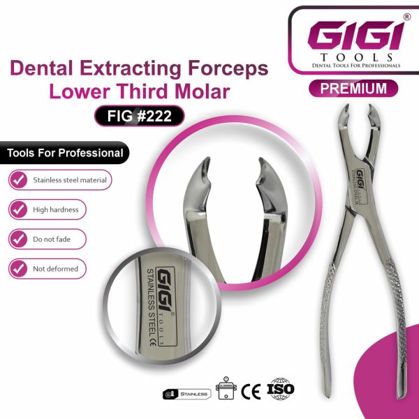 Dental Extracting Forceps Fig. 222 for Lower Third Molars