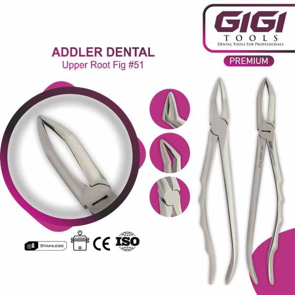 Addler 10-Piece Dental Extraction Forceps Kit (Ergonomic Wave Handle Design)
