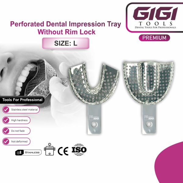 Perforated Dental Impression Tray Without Rim Lock - 8-Piece Sets