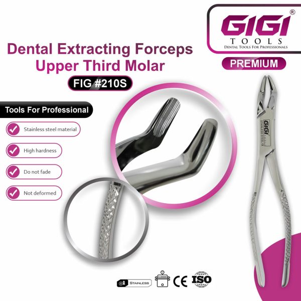 Dental Extracting Forceps Fig. 210S for Upper Third Molars