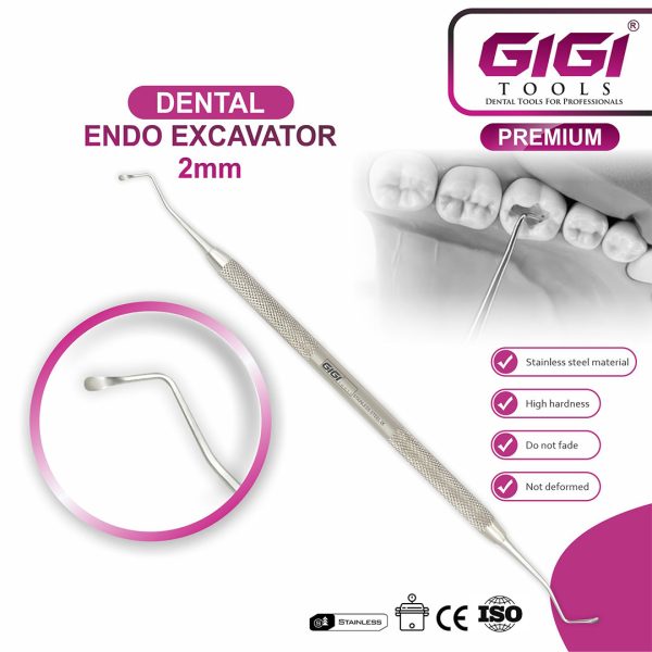 Dental Endo Excavator – Dual-Ended Spoon, 1.2mm, 1.8mm & 2mm