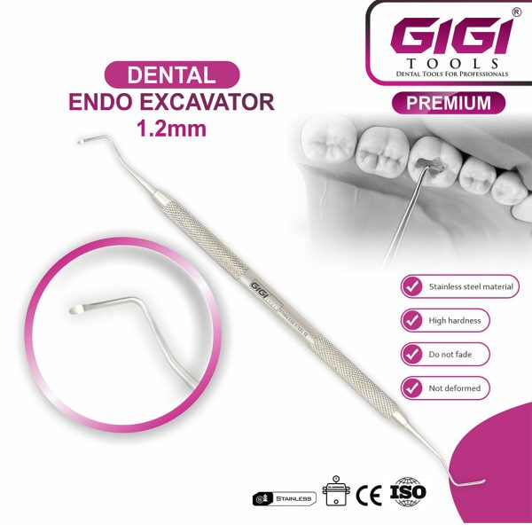 Dental Endo Excavator – Dual-Ended Spoon, 1.2mm, 1.8mm & 2mm