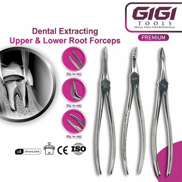 Dental Root Fragment & Splinter Extraction Forceps 3-Piece Set