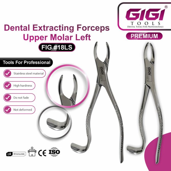 Dental Extracting Forceps Fig. 18LS for Upper Left Molars