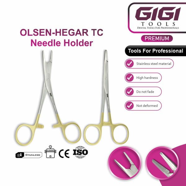 Olsen-Hegar TC Needle Holder Scissors 142mm with Tungsten Carbide Inserts