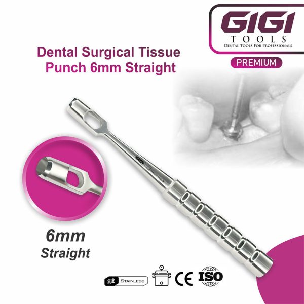 Dental Surgical Tissue Punch – Straight & Curved, 4mm, 5mm, 6mm
