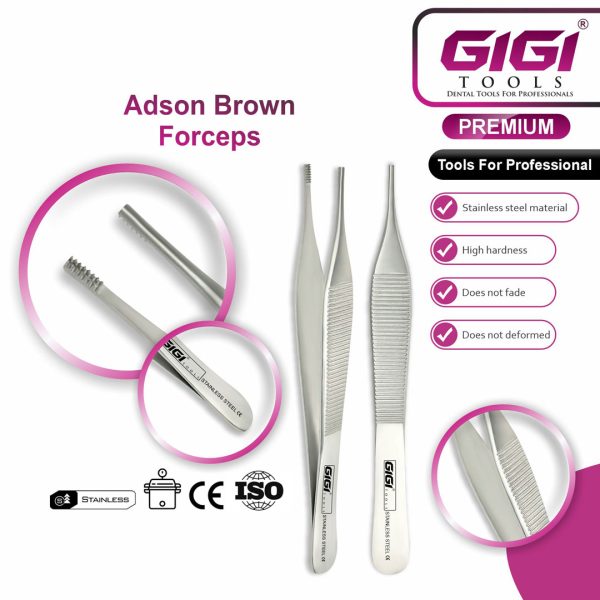 Surgical Adson Forceps & Tissue Tweezers 3-Piece Set