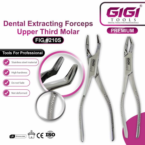 Dental Extracting Forceps Fig. 210S for Upper Third Molars