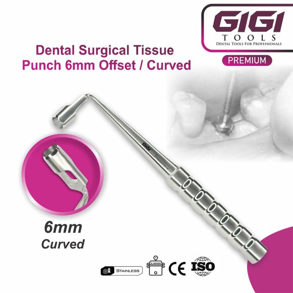 Dental Surgical Tissue Punch – Straight & Curved, 4mm, 5mm, 6mm