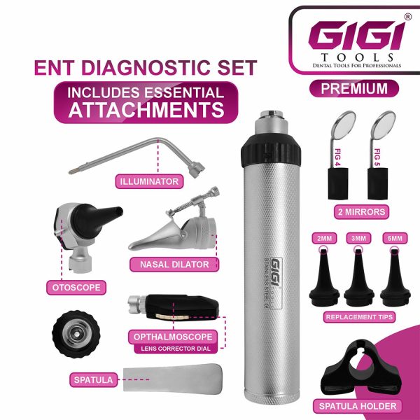 ENT Diagnostic Set – Otoscope, Ophthalmoscope & Nasal Dilator Kit