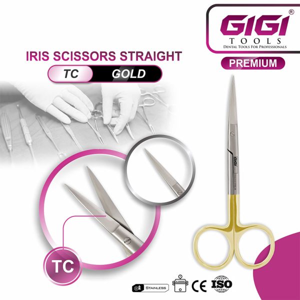 Iris Scissors Straight TC Gold