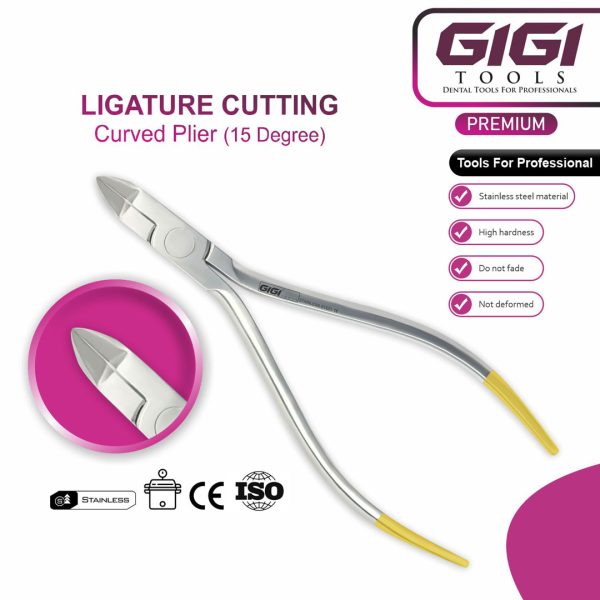 Orthodontic Ligature Cutting Curved Pliers - 15° & 45° Angles
