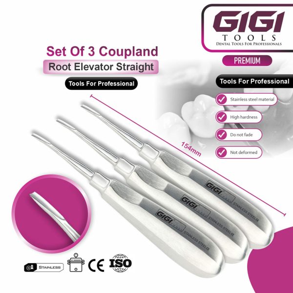 Coupland Root Elevators – 2.5mm, 2.8mm & 3mm (Single or 3-Piece Set)