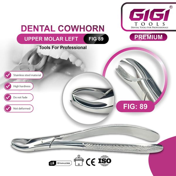 Adult Cowhorn Extraction Forceps Fig. 89 & Fig. 90 Upper Molars Set