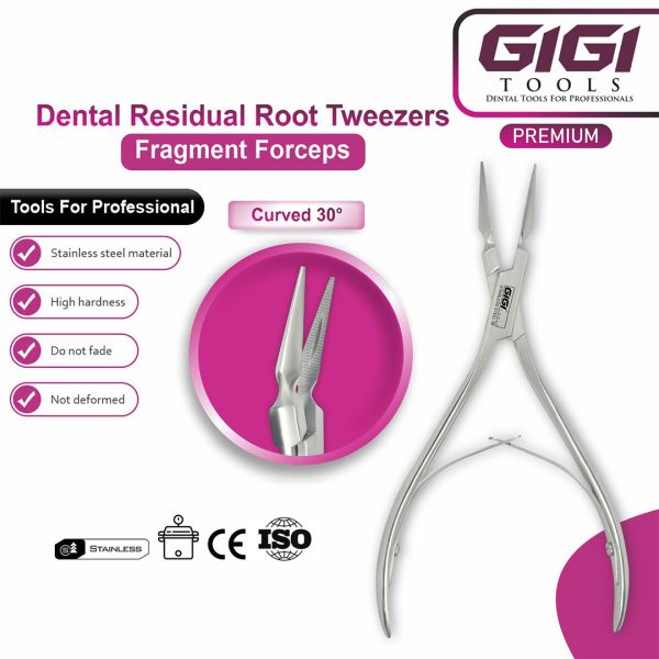 Dental Residual Root Tweezers & Fragment Forceps 3-Piece Set