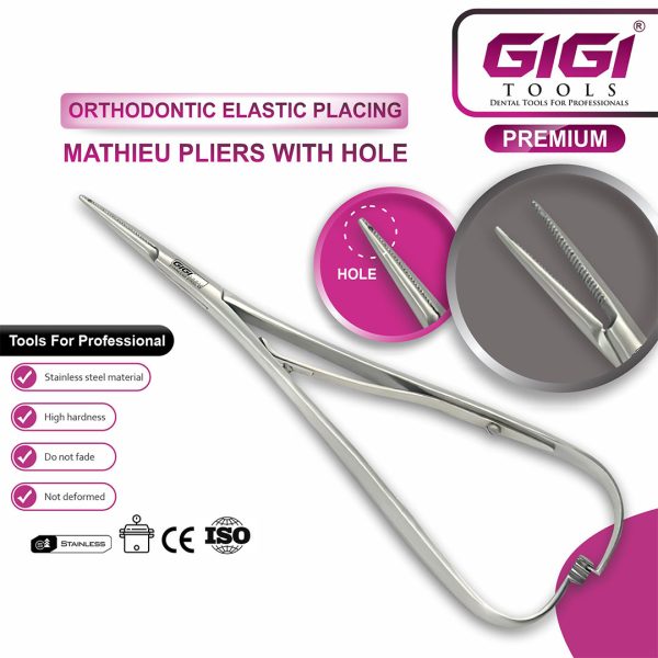 Elastic Mathieu Plier – Orthodontic Ligature Placement (Straight, Curved, Hook, Hole Tip)