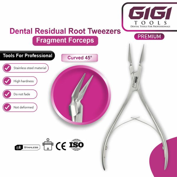 Dental Residual Root Tweezers & Fragment Forceps 3-Piece Set