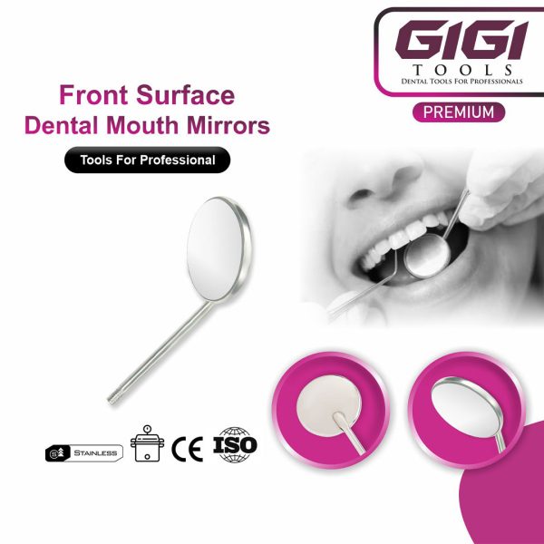 Front Surface Rhodium Dental Mouth Mirrors – 12-Piece Set (20mm, 22mm, 24mm)