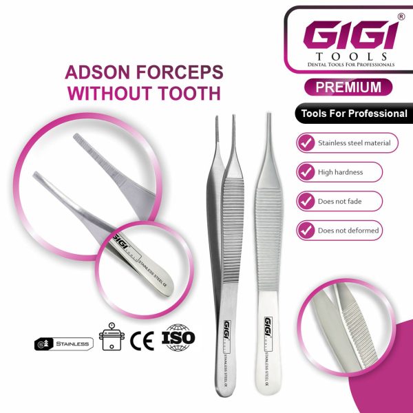 Surgical Adson Forceps & Tissue Tweezers 3-Piece Set