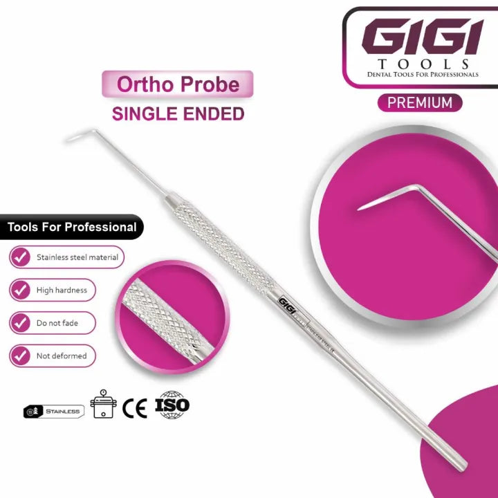 Dental Ortho Probe Stainless Steel Single End Good Grip CE