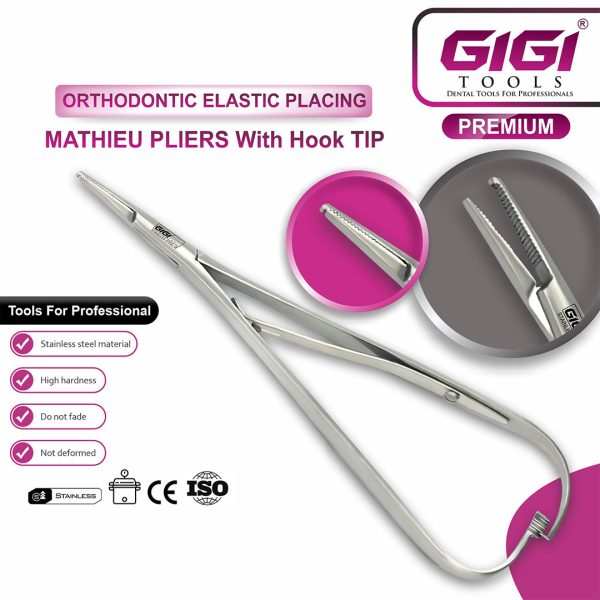 Elastic Mathieu Plier – Orthodontic Ligature Placement (Straight, Curved, Hook, Hole Tip)