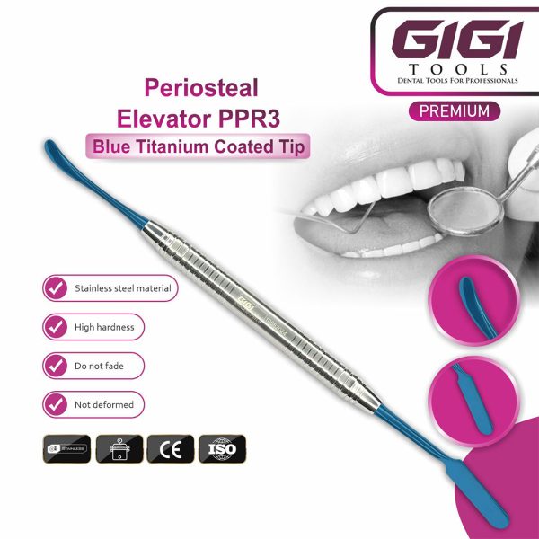 Periosteal Elevator & Periotome 6-Piece Blue Titanium Set