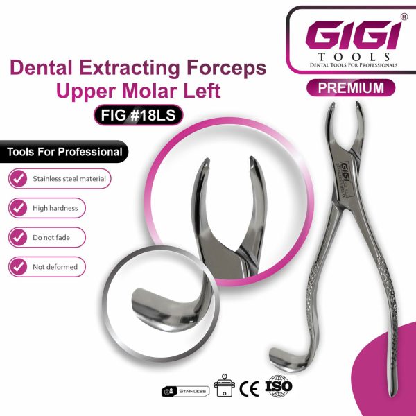 Dental Extracting Forceps Fig. 18LS for Upper Left Molars