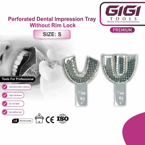 Perforated Dental Impression Tray Without Rim Lock - 8-Piece Sets