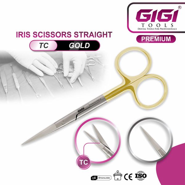 Iris Scissors Straight TC Gold