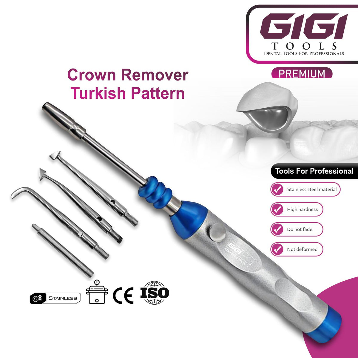 Automatic Dental Crown & Bridge Remover Gun-Type Mechanical Suite