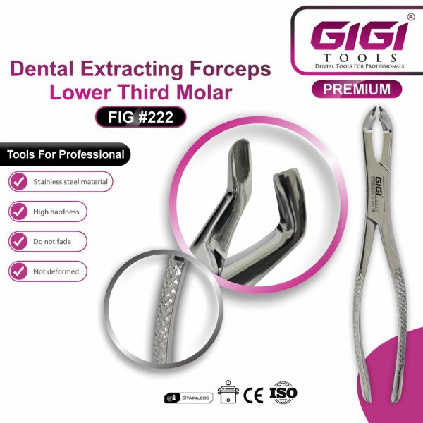 Dental Extracting Forceps Fig. 222 for Lower Third Molars