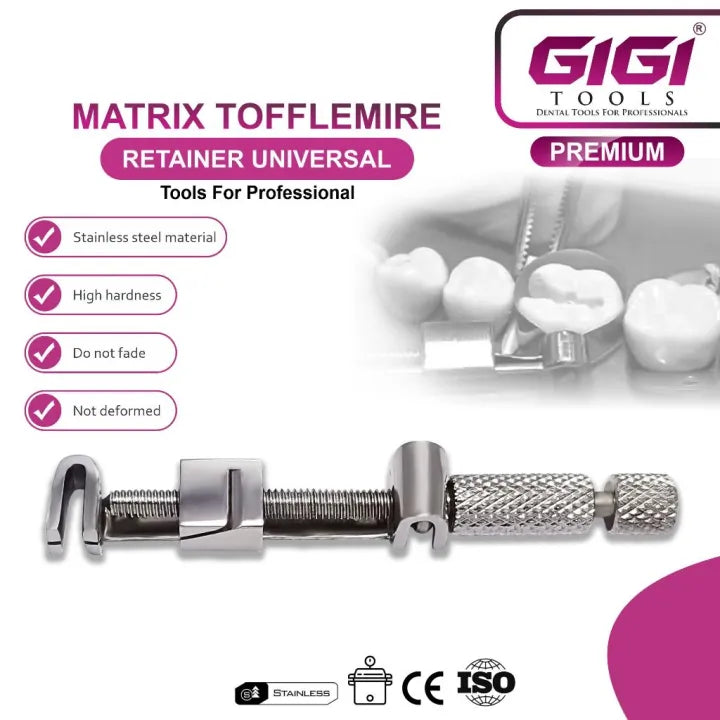 Gigi Tools Dental Matrix Tofflemire Retainer Universal Bands Matrix Clip Stainless Steel CE Passed