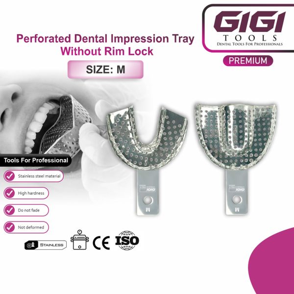 Perforated Dental Impression Tray Without Rim Lock - 8-Piece Sets