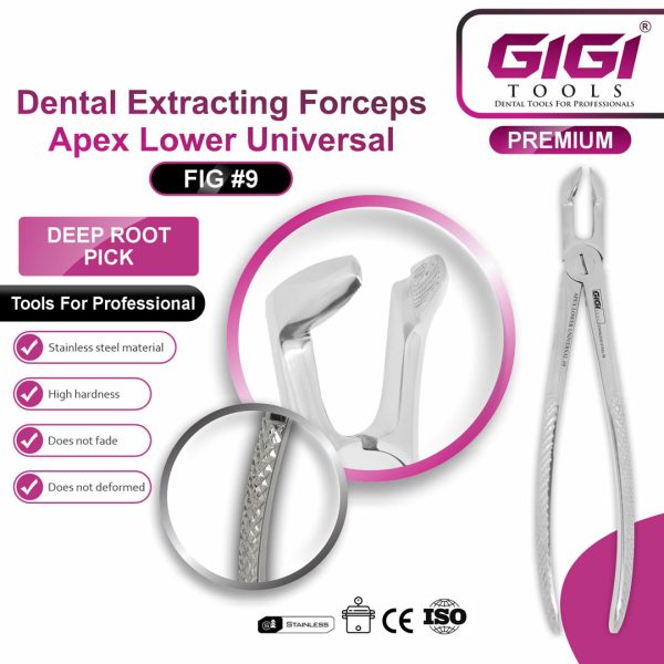 Dental Extracting Forceps Apex Lower Universal (Fig #9)