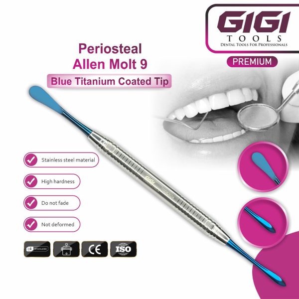 Periosteal Elevator & Periotome 6-Piece Blue Titanium Set