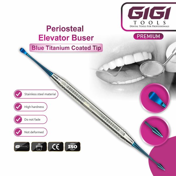 Periosteal Elevator & Periotome 6-Piece Blue Titanium Set