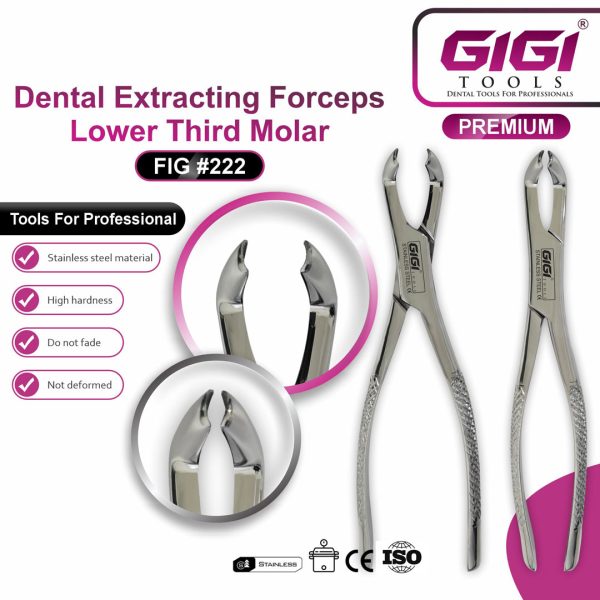 Dental Extracting Forceps Fig. 222 for Lower Third Molars