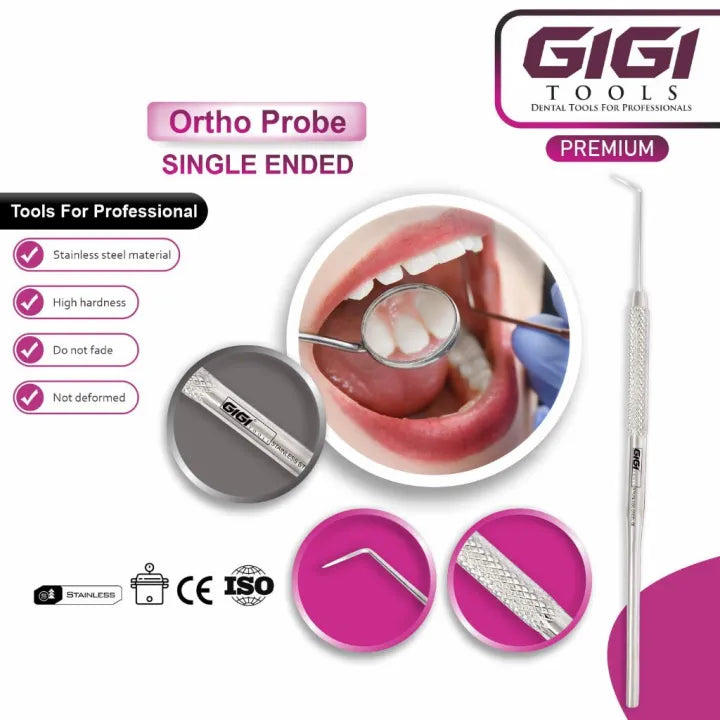 Dental Ortho Probe Stainless Steel Single End Good Grip CE