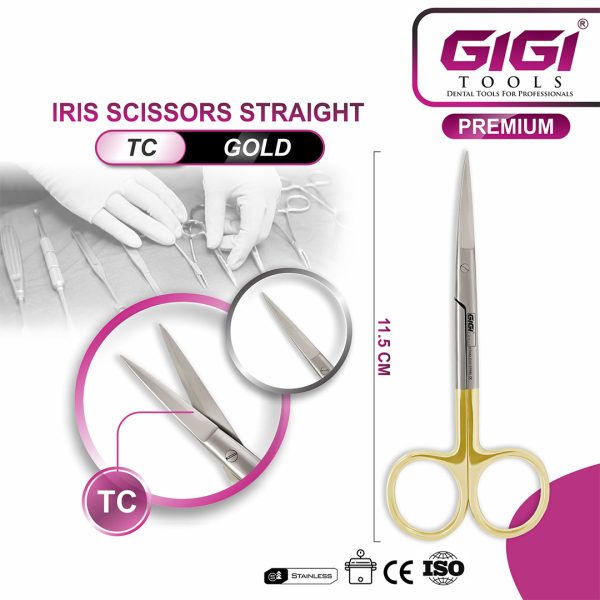 Iris Scissors Straight TC Gold