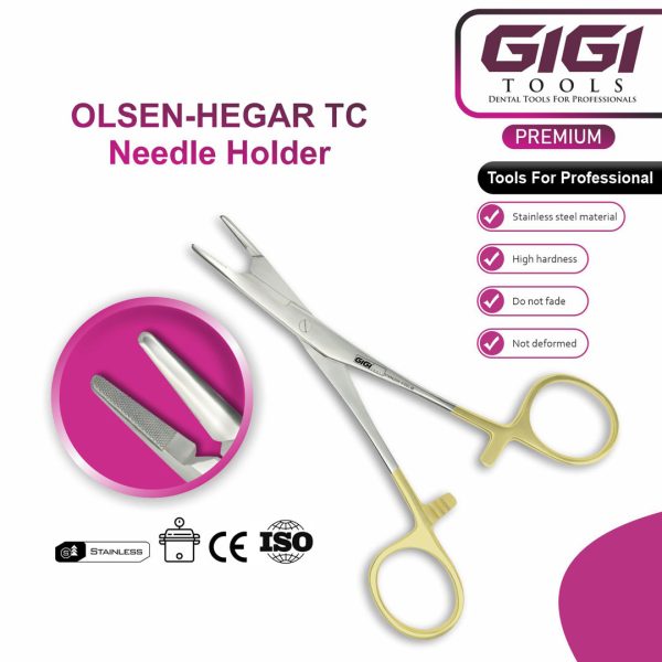 Olsen-Hegar TC Needle Holder Scissors 142mm with Tungsten Carbide Inserts