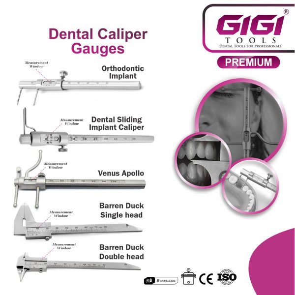 Dental Caliper Gauges 5-Piece Set