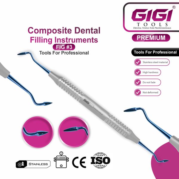 Dental Composite Instrument Set 5-Piece set Blue finish