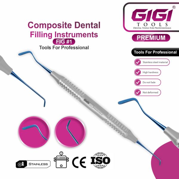 Dental Composite Instrument Set 5-Piece set Blue finish