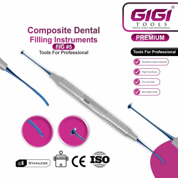 Dental Composite Instrument Set 5-Piece set Blue finish