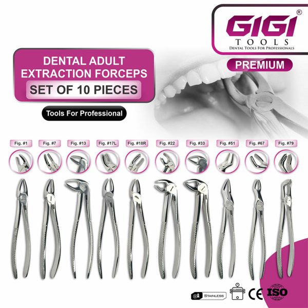 Adult Extraction Forceps Complete 10-Piece Master Set