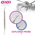 Dental Explorer No. 5 Double Ended Curved Tips Textured Grip
