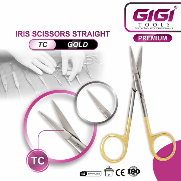 Iris Scissors Straight TC Gold