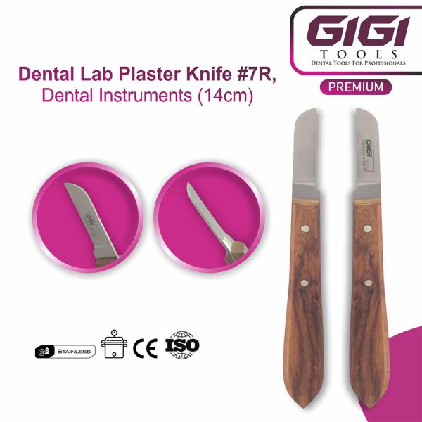 Dental Lab Plaster Knife – 14cm & 17cm, Wooden Handle