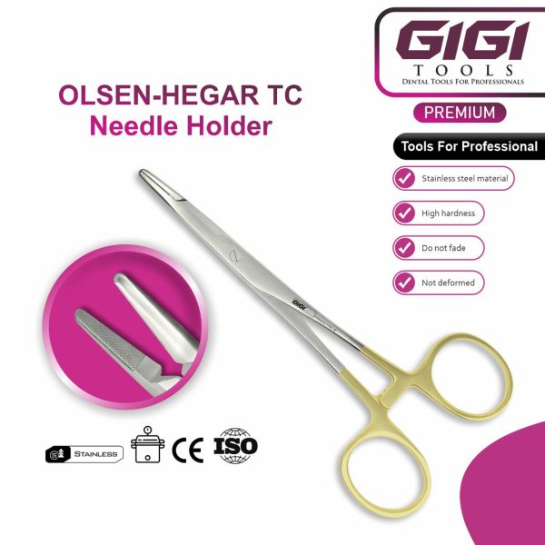 Olsen-Hegar TC Needle Holder Scissors 142mm with Tungsten Carbide Inserts